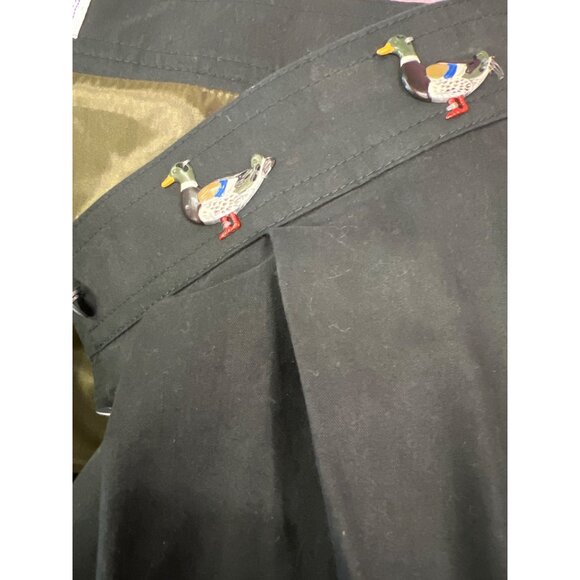 Vintage Herzer Black Maxi Skirt With Animal Embellishments Button-Front Design F - Picture 6 of 9